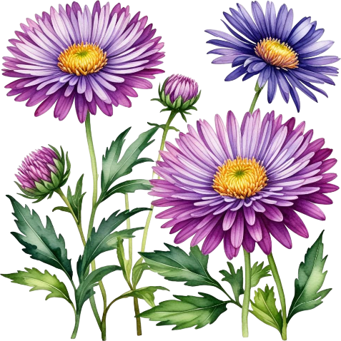 Watercolor Wildflowers Clipart, Digitam Imagen, Bright Colors Flowers, Different Flowers Art