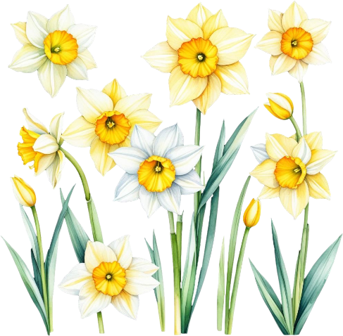 Wildflowers Watercolor Clipart, Digital Floral Set, illustration Art, Colorful Flowers Clipart, Bright Colors