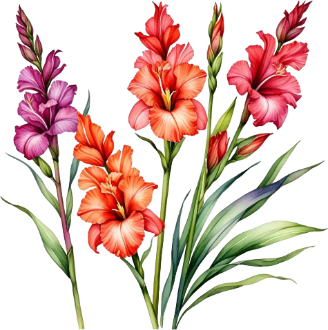 Watercolor Flowers Clipart, Romance Floral Art, Digital Imagen, Wildflowers Clipart, Bright Colors Flowers