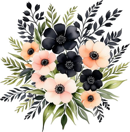 Small Beautiful Flowers Art, Unique Flowers Clipart, Digital Imagen, Watercolor Flowers Clipart