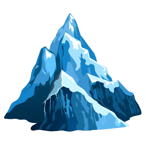 Simple Iceberg Clipart, Watercolor Clipart, illustration Art, Mountain Clipart, Digital Artwork