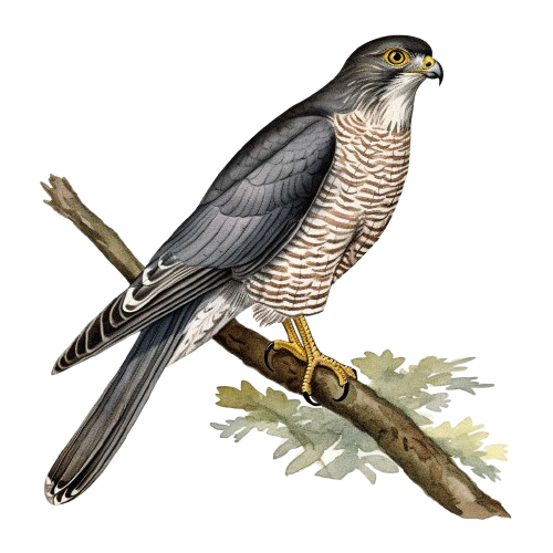 Sparrowhawk Clipart, Digital download,  Watercolor Imagen, Hawk Art, Watercolor Hawk