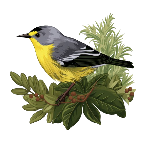 Yellow And Gray Warbler Clipart,  Bird illustration, Watercolor Birds Clipart