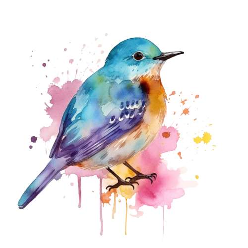 Colorful Birds Clipart, Watercolor Art, illustration Birds Clipart, Digital Download, Junk Journal