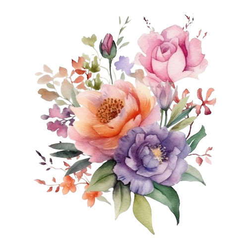 Flowers Clipart, Watercolor Floral Clipart, Digital Product, Flowers illustration Art, Abstract Flowers