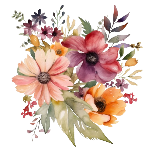 Floral Bouquet Clipart, Watercolor Flowers Art, Wedding Flowers, Digital Download, illustration Art