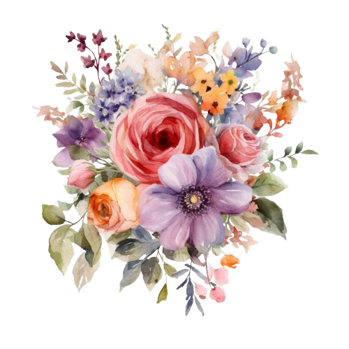 Watercolor Flowers Clipart, Digital Artwork, Flowers illustration Art, Book Scrapping Cliaprt, Muted Colors