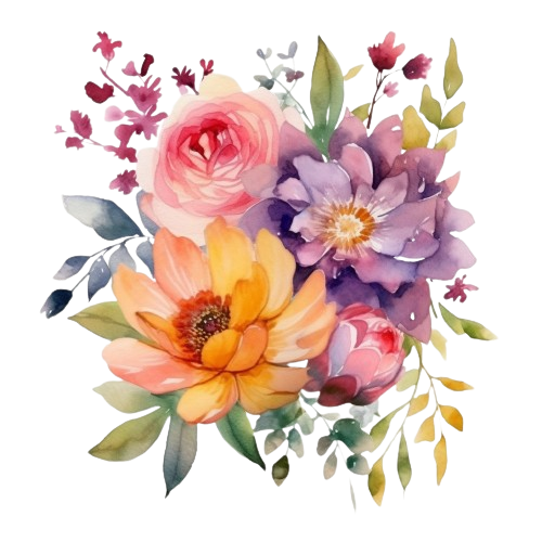 Bouquet Of Flowers Clipart, Watercolor Wild Flowers Clipart, Digital Product, Wedding Clipart
