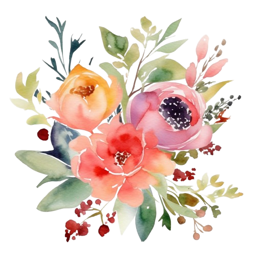 Watercolor Flowers Clipart, Digital illustration Art, Floral Clipart, Wild Flowers, Wedding Clipart