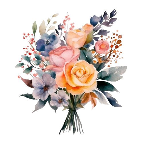 Bouquet Of Flowers Clipart, Watercolor Flowers Art, Wedding Clipart, Floral Digital Imagen, Wall Art