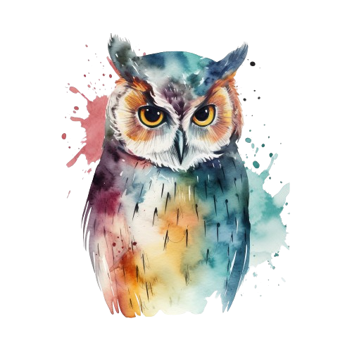 Colorful Owl Clipart, Animal Clipart, Digital Download, Watercolor Owl Imagen