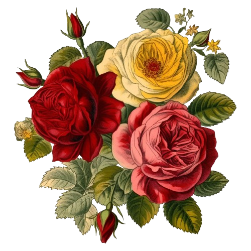 Roses Bouquet, Floral Arrangements, Postcards, Flower Clipart